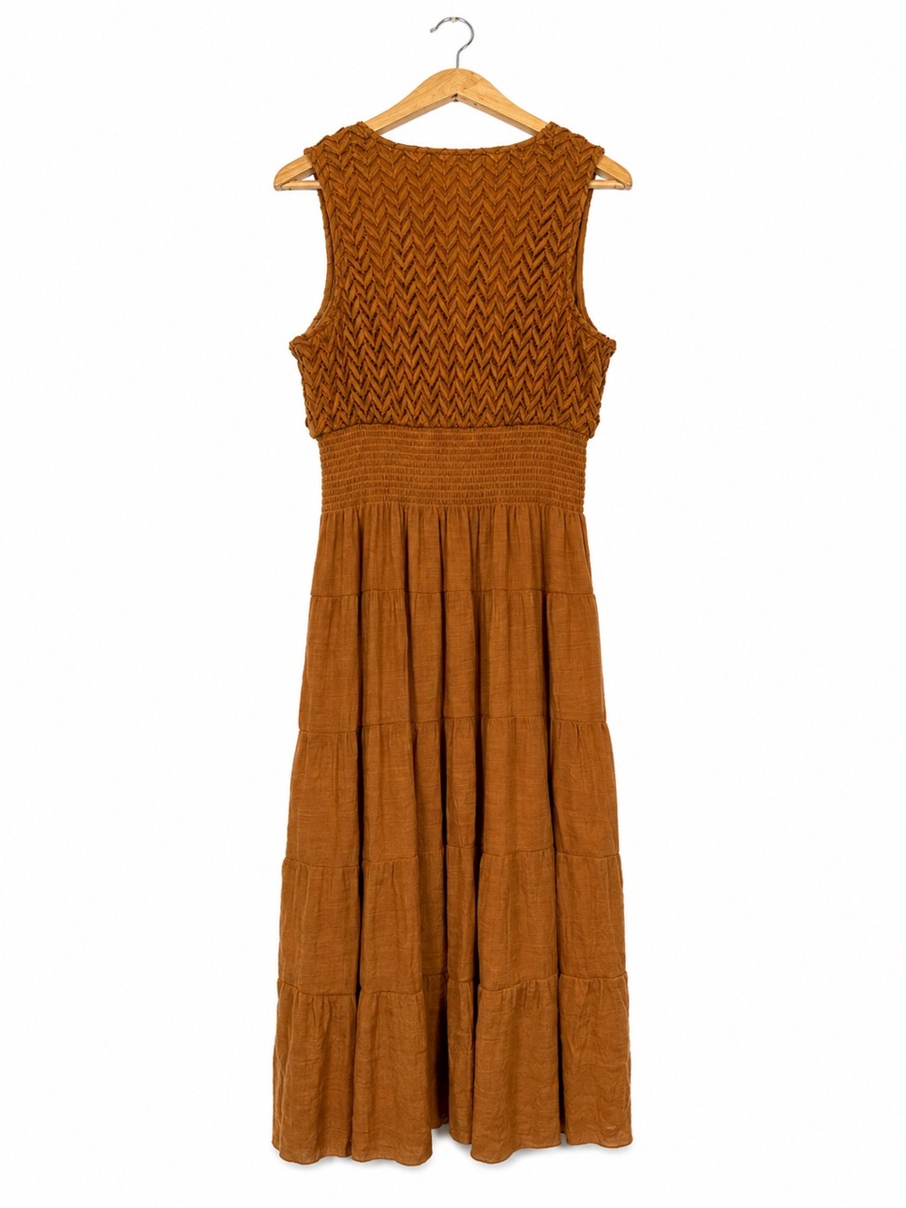 Kings Road Boho Knit Tiered Midi Dress Rust Orange Plus Size 2X Autumn Wedding - Picture 2 of 9